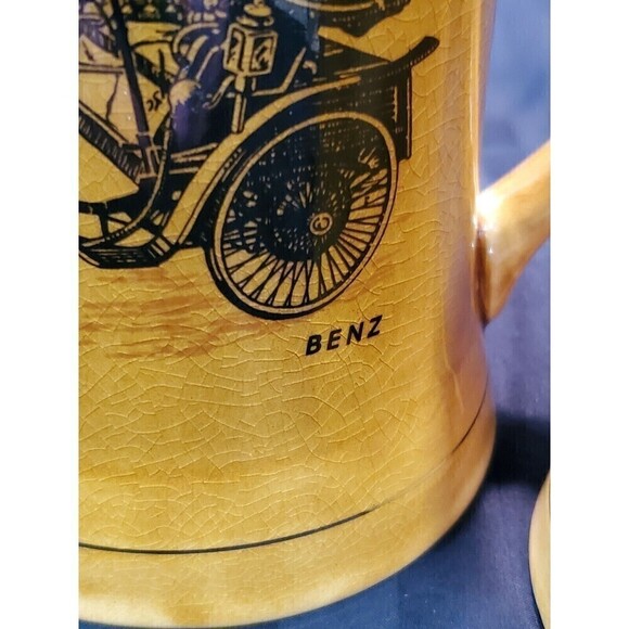 WADE ENGLAND POTTERY VINTAGE BEER STEIN ANTIQUE AUTOMOBILE SET OF 2 ENGLAND - Picture 6 of 12